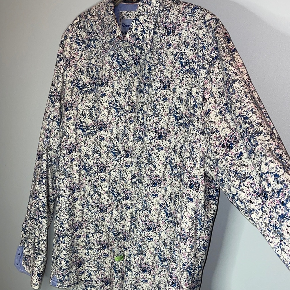 Report Collection Paint Splatter Button Down Shirt - image 3